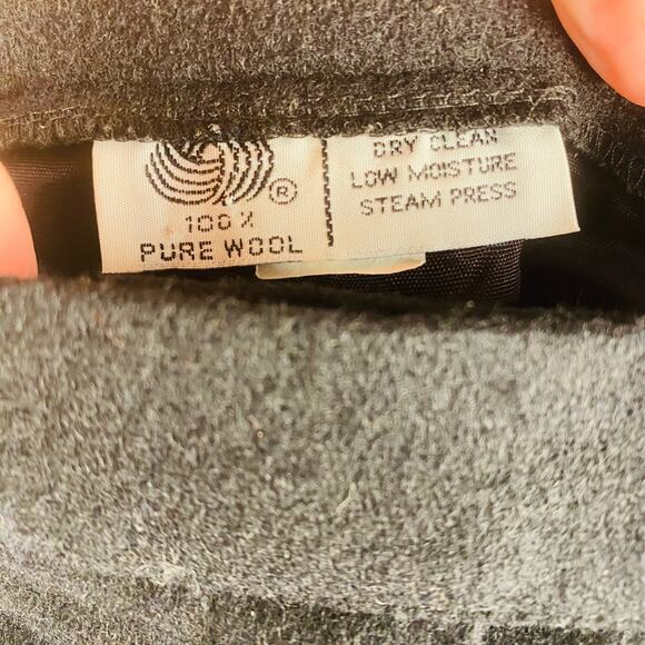 Vintage Woolmark Pure Wool Black High Rise Pleated Trousers Pants - Picture 3 of 7